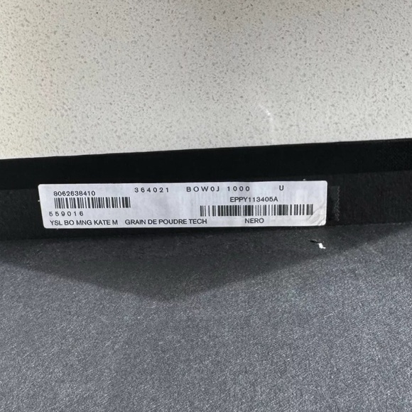 Saint Laurent YSL Black KATE MEDIUM IN GRAIN DE POUDRE EMBOSSED LEATHER Handbag - Picture 10 of 14